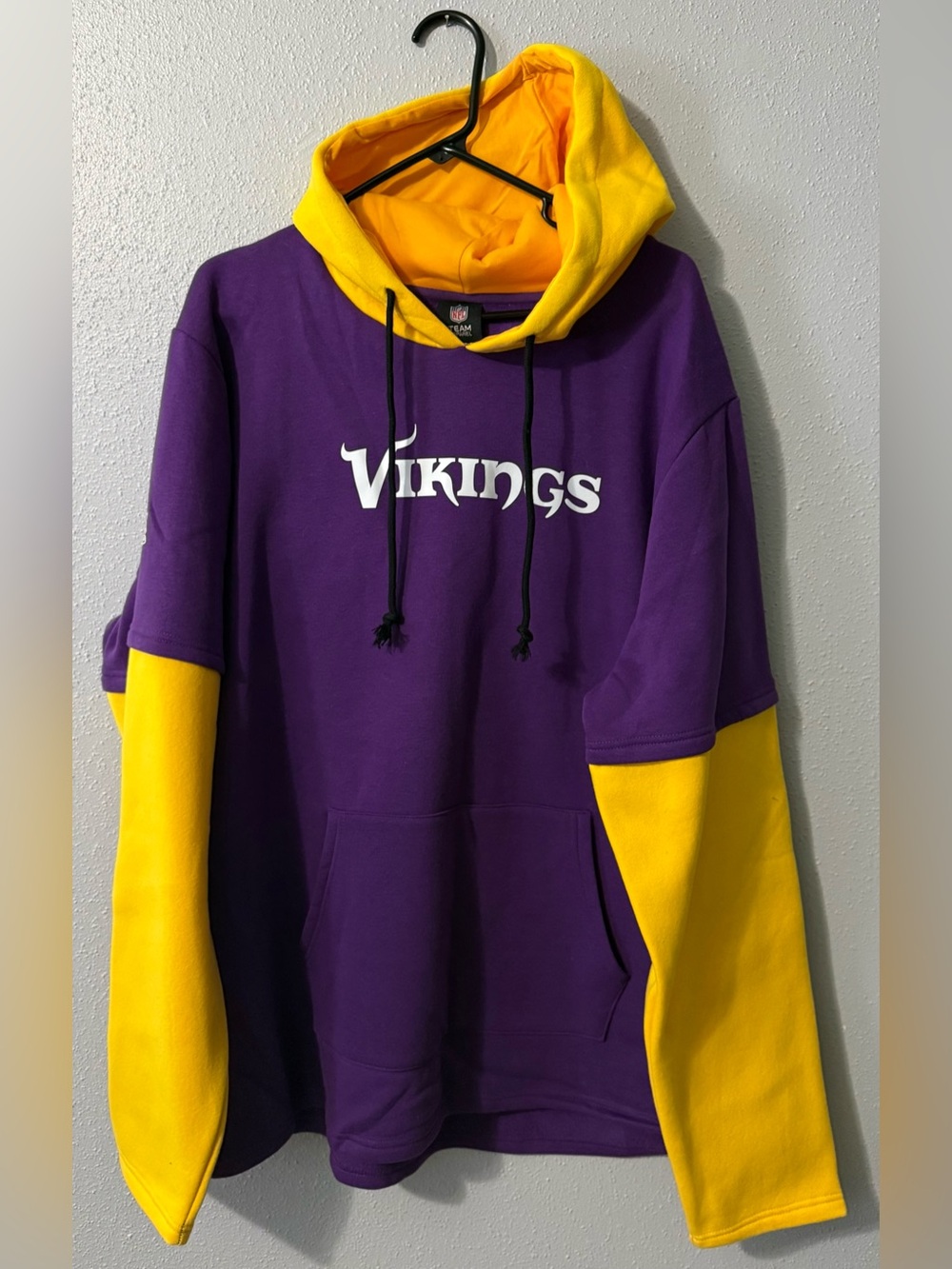 NFL Purple and Yellow Hooded MN Vikings Sweatshirt